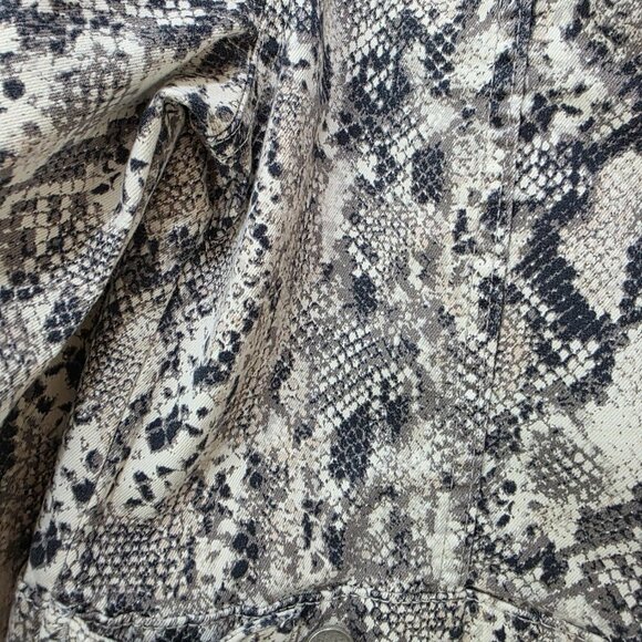 Sanctuary Women’s Snake Print Cropped Jacket – Size S – Animal Print Denim Style - Picture 9 of 12